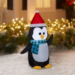 Penguin Inflatable NEW 3.5 ft Holiday Time Blow Up Black